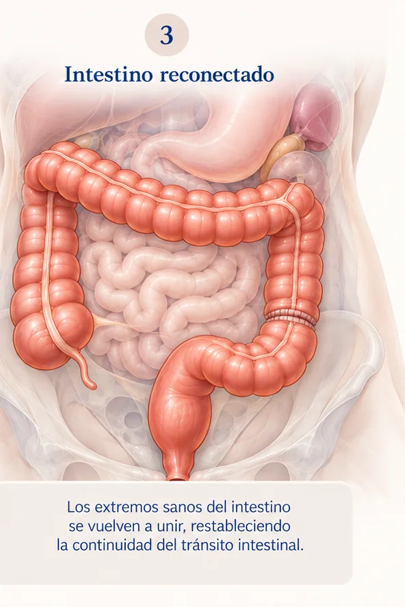 Paso 3 de la cirugía de cáncer de colon