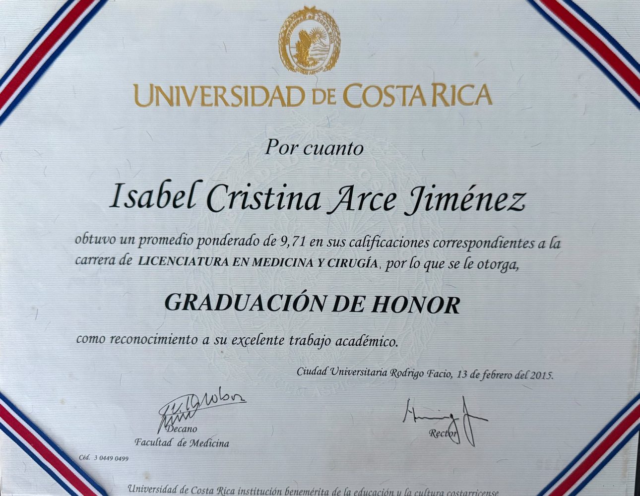 Graduación de Honor UCR