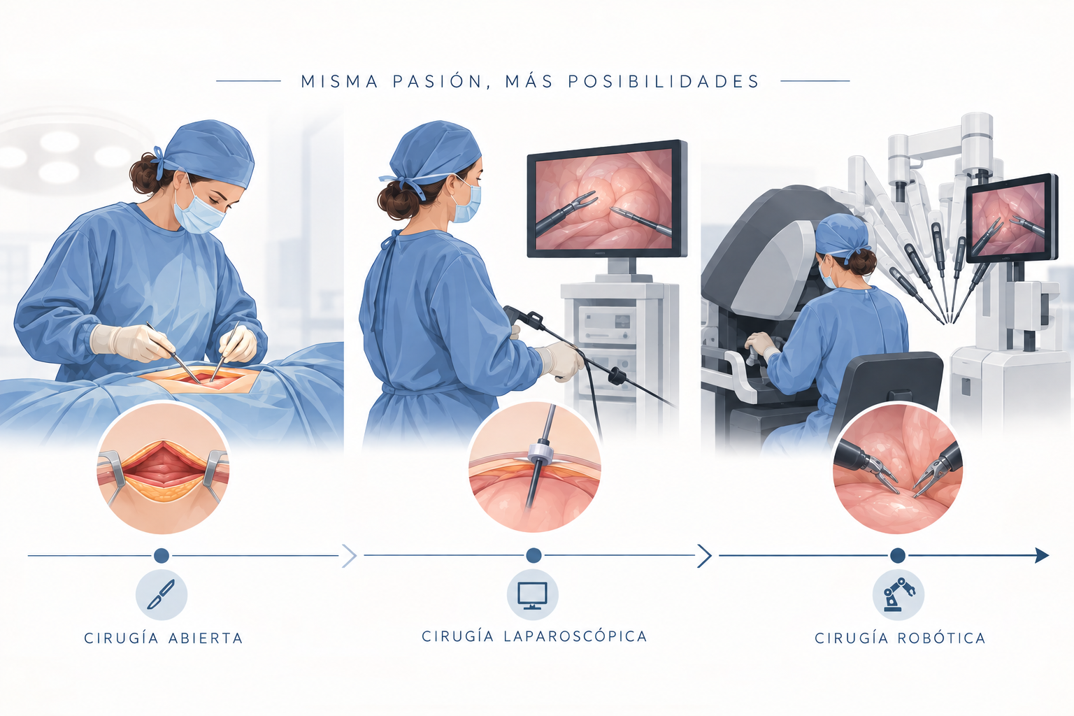 Reparación de hernia inguinal: cirugía abierta, laparoscópica y robótica